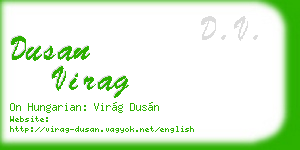 dusan virag business card